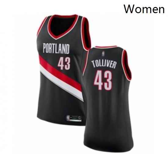 Womens Portland Trail Blazers 43 Anthony Tolliver Swingman Black Basketball Jersey Icon Edition